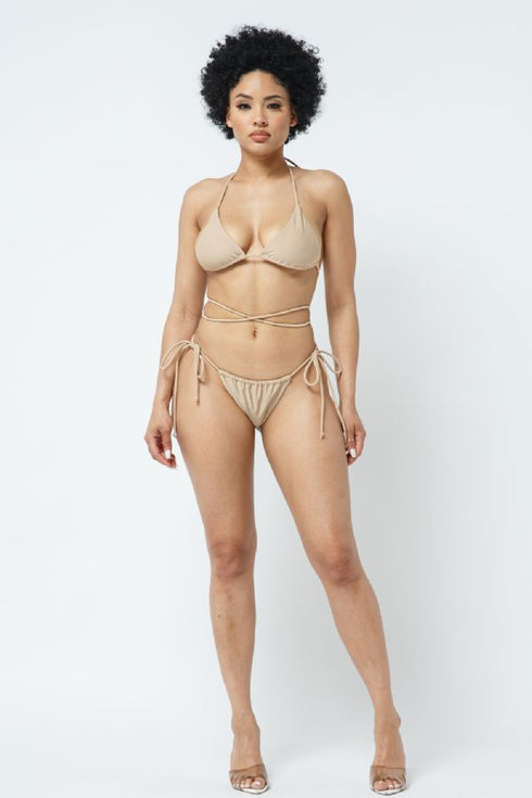 2 Pc. Wrap Bikini Set - Nude - SohoGirl.com